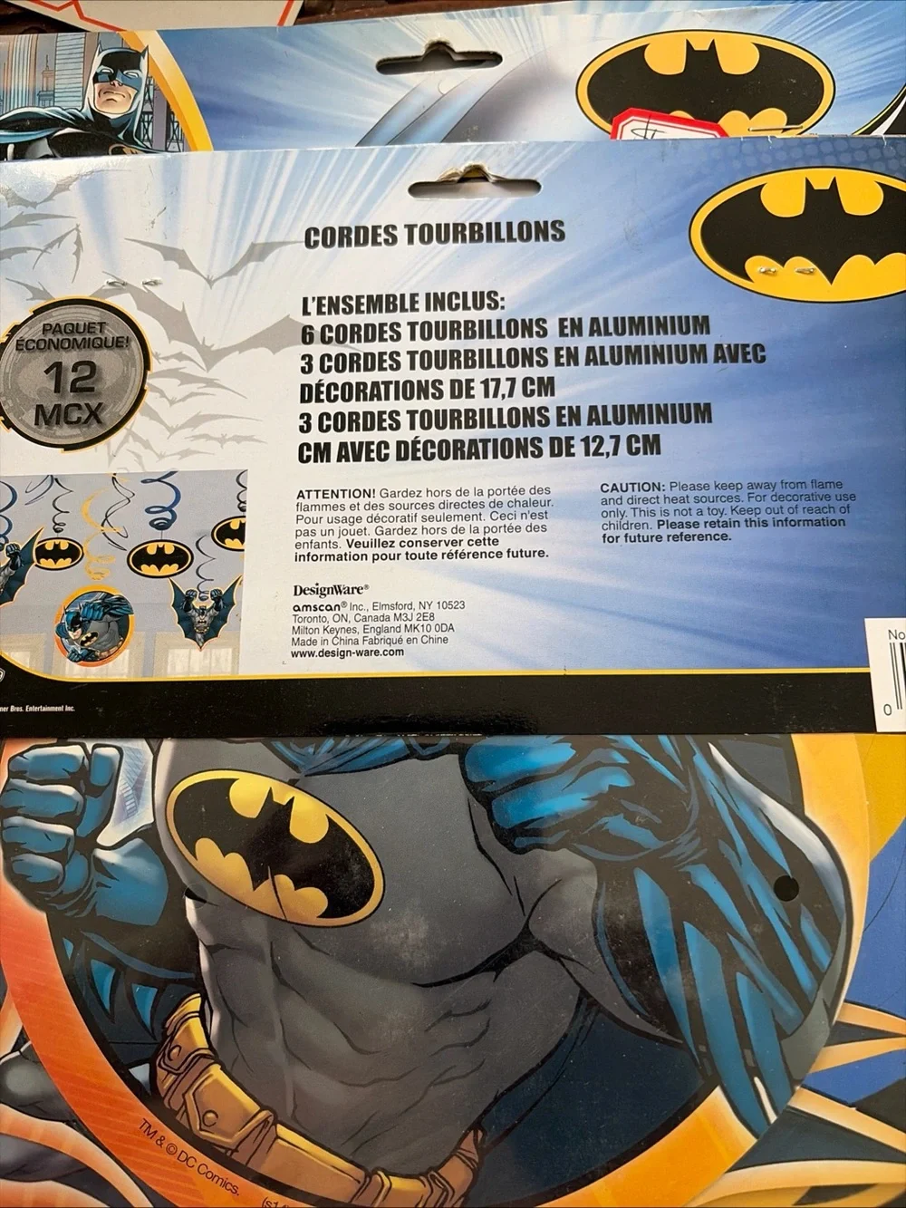 3 for $15 Batman Party Swirl Decorations - Black, Yellow, Blue